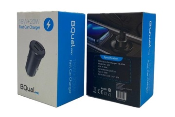 АВТОМОБИЛЬНОЕ ЗАРЯДНОЕ УСТРОЙСТВО BQUAL POWERFUL FAST USB USB-C TYPE-C PD 20W 3A Quick