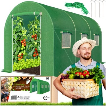 САДОВЫЙ ТУННЕЛЬ ТЕПЛИЦА МОСКИТНАЯ СЕТКА 3х2х2м 6 БОЛЬШИХ ОКОН с москитной сеткой