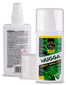 Środek na komary kleszcze i owady preparat MUGGA SPRAY 9,5% DEET 75ml