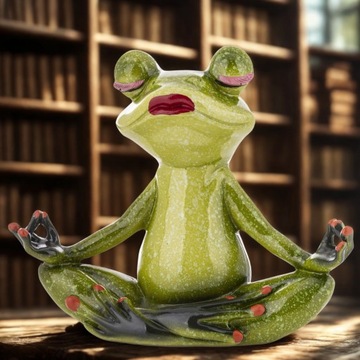 Ozdobna Figurka 14,5 x 17,5 x 7 cm - Żaba Jogin Joga Zen Medytacja