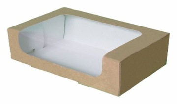 PUDEŁKO NA CIASTO EKO KRAFT z okienkiem 31x22x8 cm