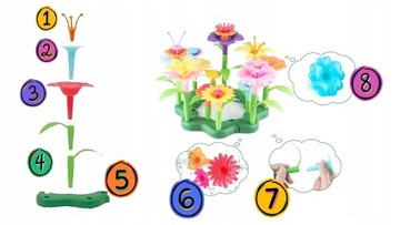 ЦВЕТЫ ЦВЕТОЧНЫЙ САД КРЕАТИВНЫЙ САД блоки 135 ЭЛЕМЕНТОВ + КОНТЕЙНЕР