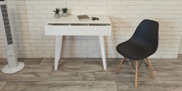 Туалетный столик MATT WHITE, ДЕРЕВЯННЫЕ НОЖКИ БЕЛЫЕ, 90 СМ