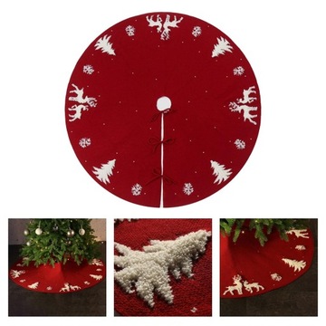 Юбка для рождественской елки 48 дюймов, украшение для рождественской елки, 122 см, красный акрил