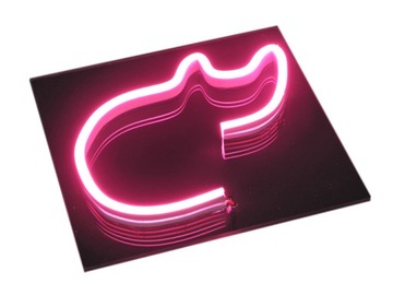 NKOT1C NEON LED FLEX KOT RÓŻOWY 175x175MM