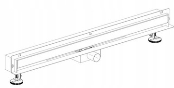 Настенный линейный трап 80 см, матовая сталь