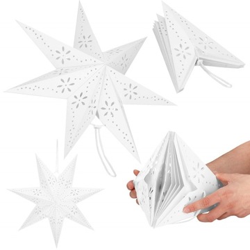 АЖУРНЫЙ РОЖДЕСТВЕНСКИЙ ВИТРАЖ БУМАЖНЫЙ ЗВЕЗДА 50см