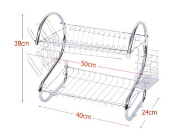 ДВУХУРОВНЕВАЯ СУШКА ДЛЯ СУШКИ ПОСУДЫ 24 см x 50 см x 38 см