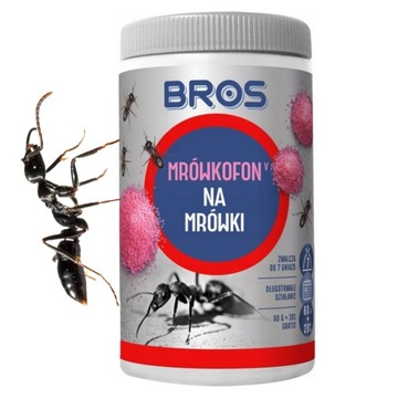 BROS MRÓWKOFON ŚRODEK NA MRÓWKI GRANULAT TRUTKA zwalcza do 7 gniazd 60g +12