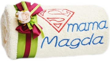 Prezent na DZIEŃ MAMY Ręcznik z Haftem Imieniem
