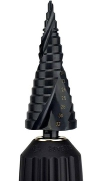 WIERTŁO STOŻKOWE STOPNIOWE SPIRALNE CHOINKOWE METALU ROZWIERTAK HSS 4-32 MM