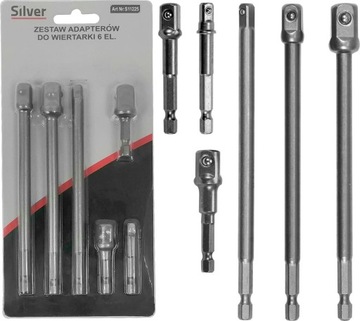 ADAPTER DO NASADEK HEX REDUKCJE 1/4 3/8 1/2 6el.