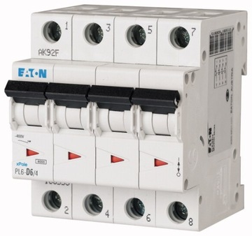 Wyłącznik nadprądowy 4P B 6A 6kA AC PL6-B6/4 166505