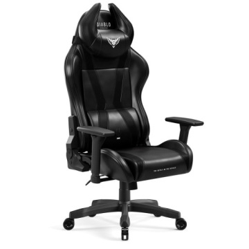 Velká otočná herní židle z ekokůže Diablo X-horn King Size, černá