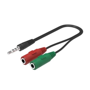 KABEL ADAPTER PRZEJŚCIÓWKA ROZGAŁĘZIACZ MINI JACK AUX DOSŁUCHAWEK MIKROFONU