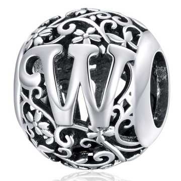 Zawieszka Charms Srebrna Literka W Srebro 925