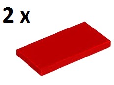 LEGO Red Tile 2 x 4 87079 2szt