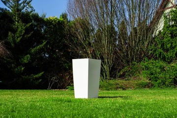 НАБОР 3 ЦВЕТОЧНЫХ ГОРШКА БЕЛЫЙ МАТОВЫЙ САДОВЫЙ ПОДСТАВКА ДЛЯ ЦВЕТОВ + 3 ВСТАВКИ