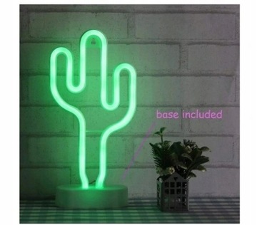 Zielony kaktus Neon Signs LED Lampka nocna USB