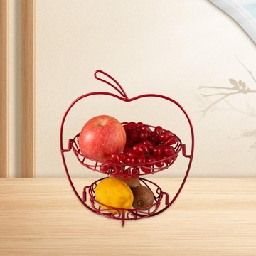 Железная корзина для фруктов Универсальная, съемная, современная, прочная, практичная, красная.