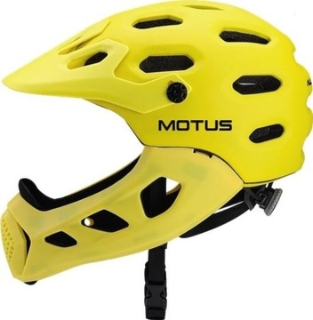 Motus Kask szczękowy typu full face MTB żółty M/L