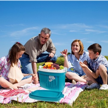 LODÓWKA CHŁODZĄCA PRZENOŚNA 8L - TURKUSOWA, KOMPAKTOWA NA KRÓTKIE PODRÓŻE