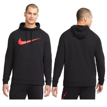 bluza nike meska bluza z kapturem duże logo czerwony swoosh