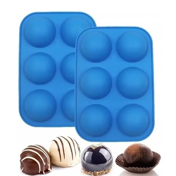 СИЛИКОНОВАЯ МОЛ, КРУГЛАЯ, ПОЛУСФЕРЫ, ФОРМА ДЛЯ МОРОЖЕНОГО, ПРАЛИНЕ ДЕСЕРТОВ