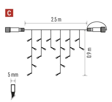 Елочные светильники комбинированные Standard 100LED 2,5 м
