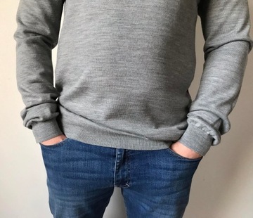 H&M sweter męski 100%wełna merino rozmiar:L