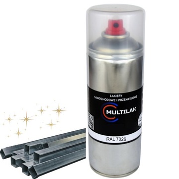 Lakier farba w sprayu do aluminium RAL 7026 Połysk