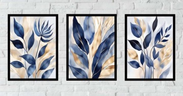 30x40 SET картины в рамках плакаты рама листает цветы природа салон бохо