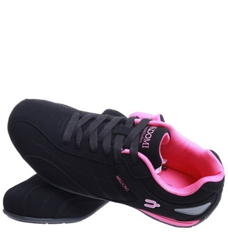 Sznurowane damskie buty sportowe czarne sneakersy sznurowane 15007