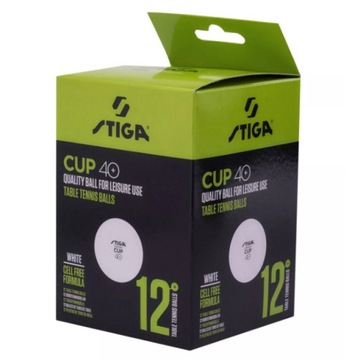 Piłeczki do ping ponga STIGA BALL CUP 12-PACK WHITE