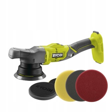 АККУМУЛЯТОРНАЯ ПОЛИРОВАЛЬНАЯ МАШИНА RYOBI 18В РЕГУЛИРОВКА R18P-0 125MM КОЛЕБАНИЯ + 3 ПАДА