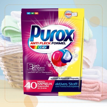 Purox Капсулы для стирки цветных тканей, 40 шт.