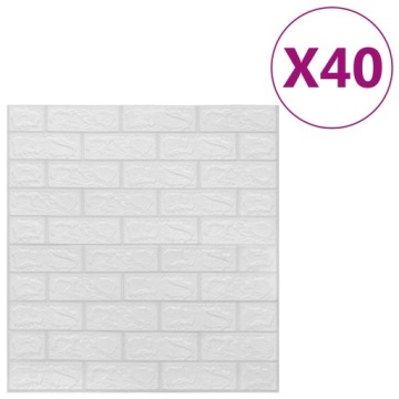 vidaXL 3D-панели под кирпич, самоклеящиеся, 40 шт., белые