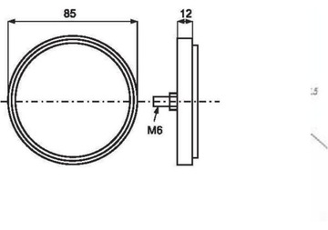 Отражатель круглый с винтом, оранжевый 1415000012