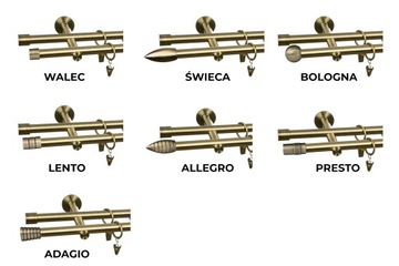 Двойной металлический стержень 16/16 мм 200 см.