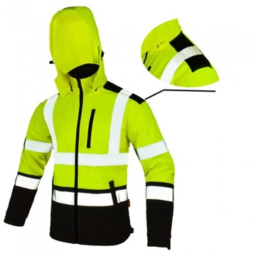 KURTKA SOFTSHELL ŻÓŁTA OSTRZEGAWCZA ROBOCZA r. XXL