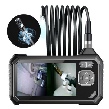ИНСПЕКЦИОННАЯ КАМЕРА ПОВОРОТНЫЙ ЭНДОСКОП НА 360 С РАЗДЕЛЕННЫМ ЭКРАНОМ 8LED 5м 8мм