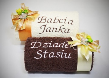 PRAKTYCZNY Prezent dla Dziadków RĘCZNIKI z HAFTEM