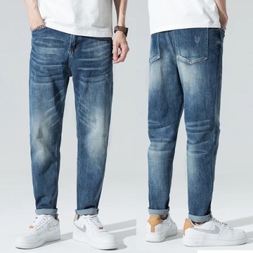 KSTUN Loose Fit Jeans Men Dark Blue 2023 Summer Ha