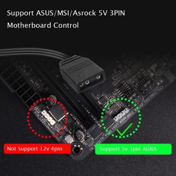 ARGB 5V 3 Pin kabel przedłużający AURA MSI płyta g