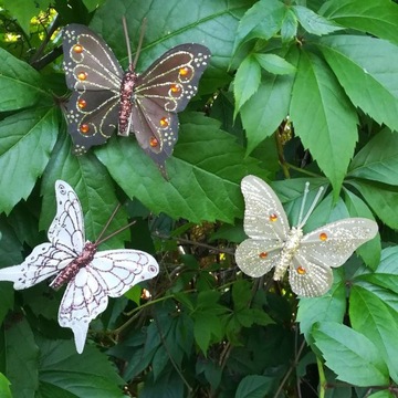 Микс бабочек BUTTERFLIES скрепки коричневые белые золотые 10 шт.