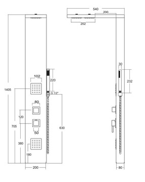 Panel prysznicowy Corsan BASTI Mieszacz Drewno bambusowe