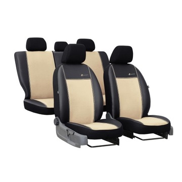 Pokrowce uniwersalne zamsz Exclusive beżowe do Volkswagen Passat B6