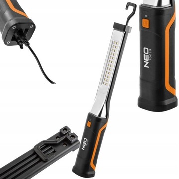 НЕО АККУМУЛЯТОРНАЯ ЛАМПА ДЛЯ МАСТЕРСКОЙ USB 600 ЛМ SMD СВЕТОДИОДЫ КРЮЧОК 99-043