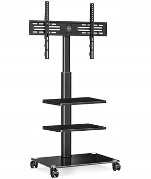 STOJAK POD TELEWIZOR Z KÓŁKAMI 32-60 CALI CZARNY PREMIUM