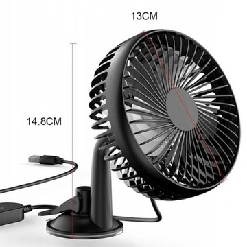 АВТОМОБИЛЬНЫЙ ВЕНТИЛЯТОР 12 В-24 В ЧЕРНЫЙ USB-ВЕНТИЛЯТОР